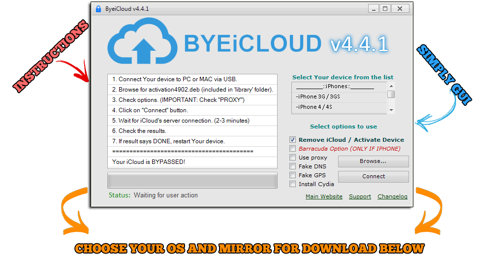 Icloud activation bypass kit